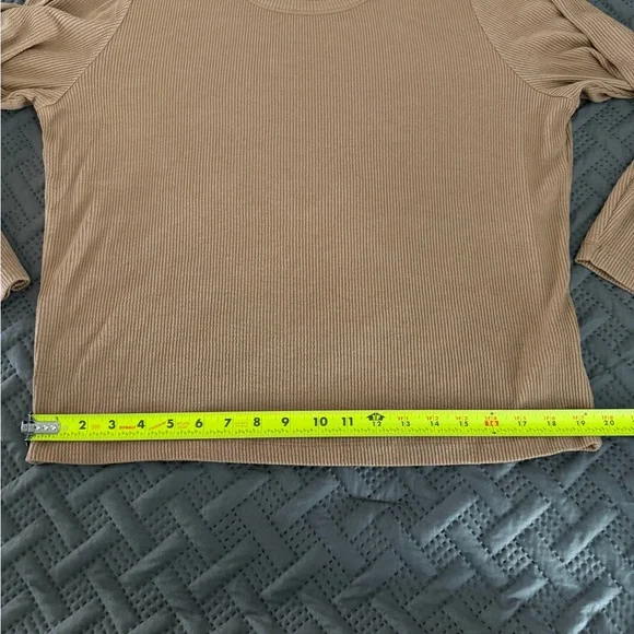 And Now This Women's Tan Ribbed Long Sleeve Tee - Picture 6 of 9
